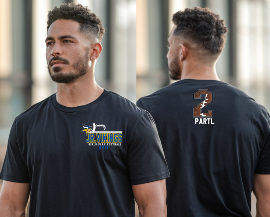 LEFT CHEST FLAG FOOTBALL DAD T SHIRT