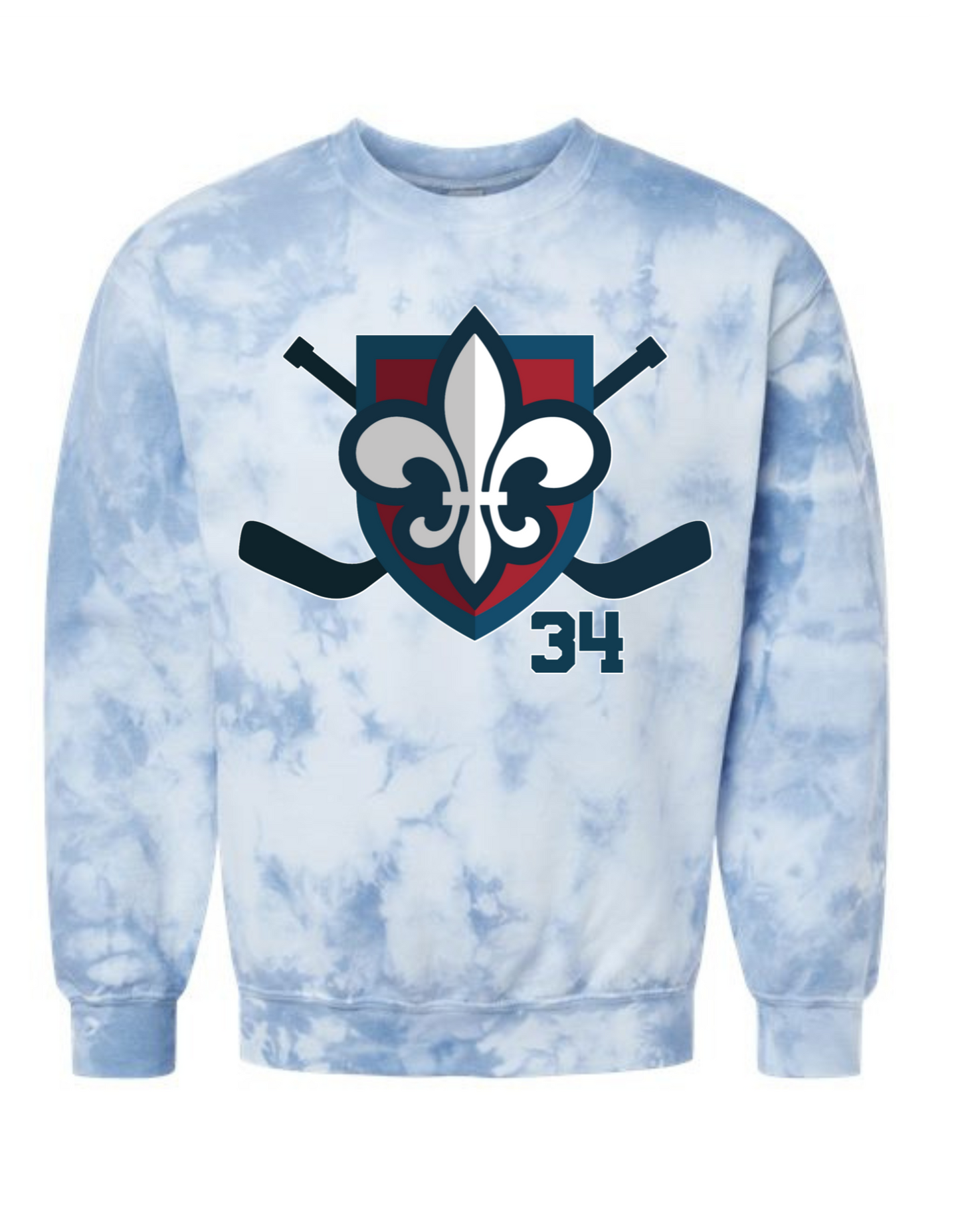 Manadvantage Blue Tiedye ADULT crewneck
