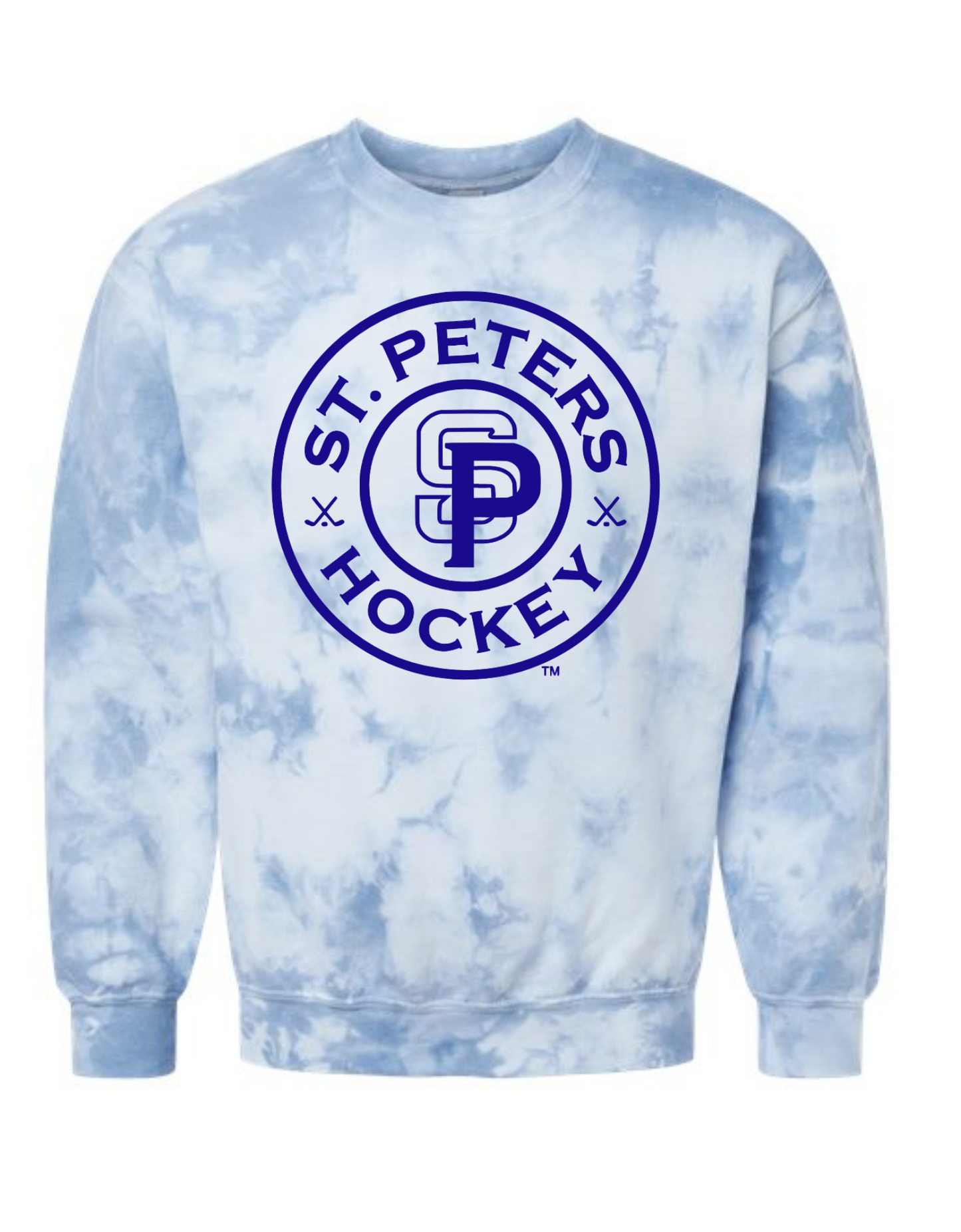 St Peters all one color logo Tie Dye Crewneck