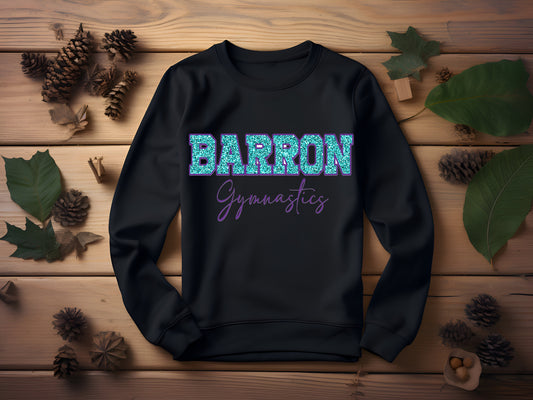 Barron Two Tone Glitter & Solid Crewneck Sweatshirt