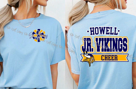 YOUTH Howell Jr. Vikings Cheer double sided T shirt