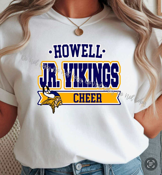 YOUTH Howell Jr. Vikings Cheer single sided T shirt