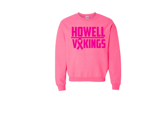 Howell Vikings PINK monochromatic crewneck sweatshirt