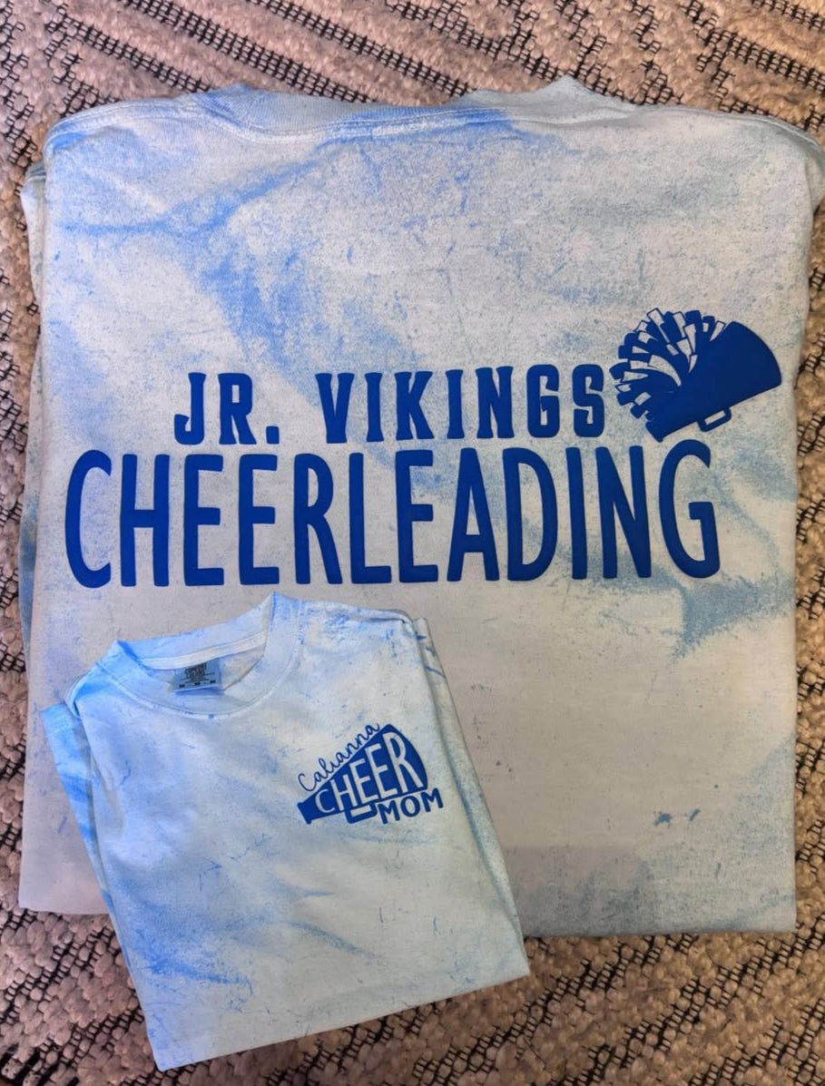 Howell Jr. Vikings Cheer double sided puff cheerleading T SHIRT