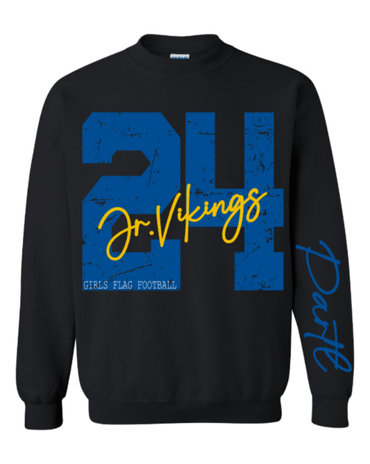 JR VIKINGS PLAYER NUMBER CREWNECK