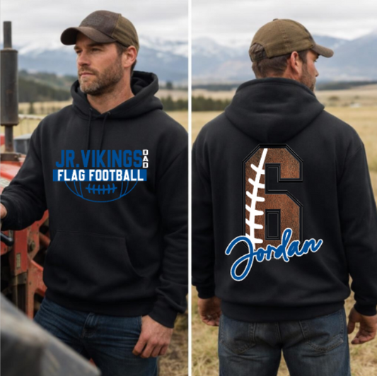 JR VIKINGS FLAG FOOTBALL DAD HOODIE