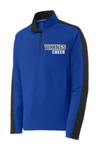 Royal Blue Mens Jr Vikings Cheer Quarter-zip