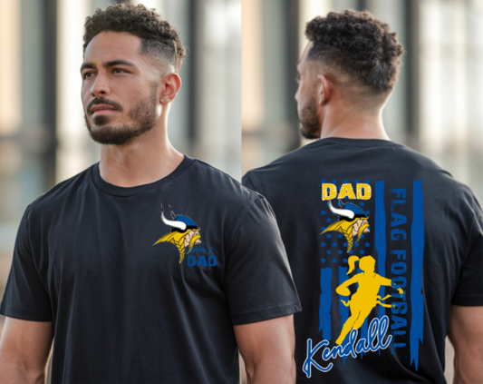 JR VIKINGS FLAG FOOTBALL FLAG DAD T SHIRT