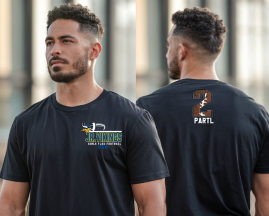 LEFT CHEST FLAG FOOTBALL DAD T SHIRT