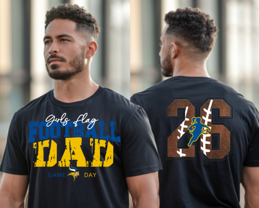 JR VIKINGS FLAG FOOTBALL DAD DISTRESS T SHIRT