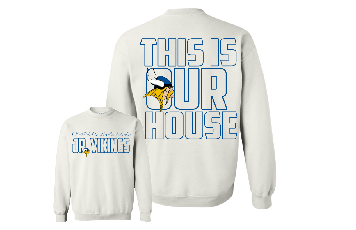 JR VIKINGS THIS IS OUR HOUSE CREWNECK YOUTH