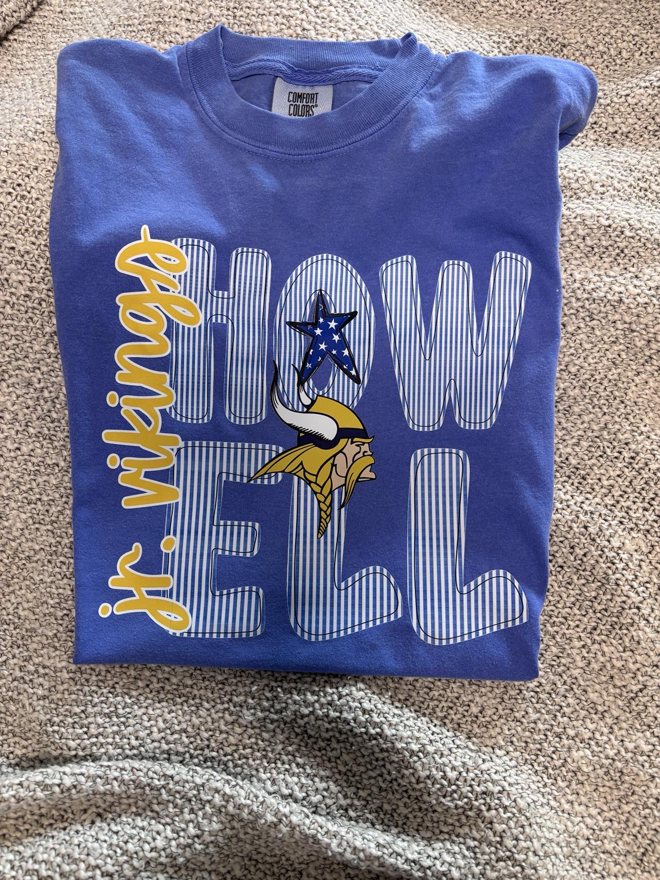 YOUTH Howell Jr. Vikings Stripped letters T shirt