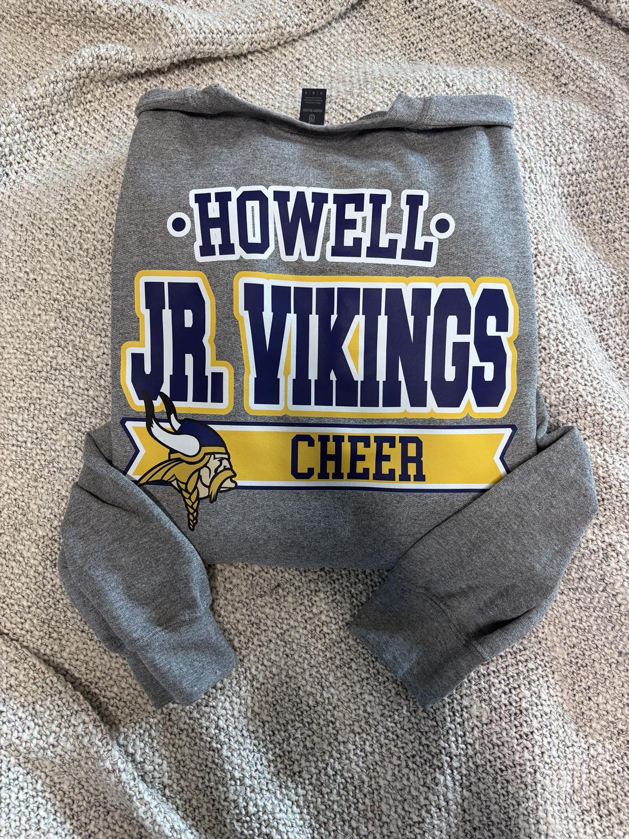YOUTH Howell Jr. Vikings Cheer double sided Crewneck Sweatshirt