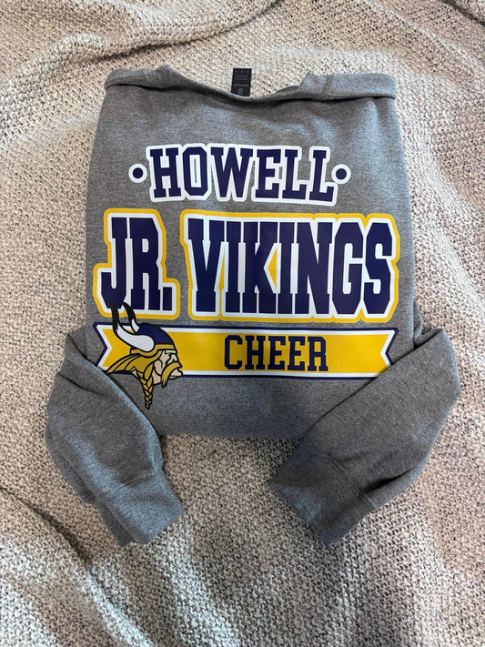 YOUTH Howell Jr. Vikings Cheer double sided Crewneck Sweatshirt