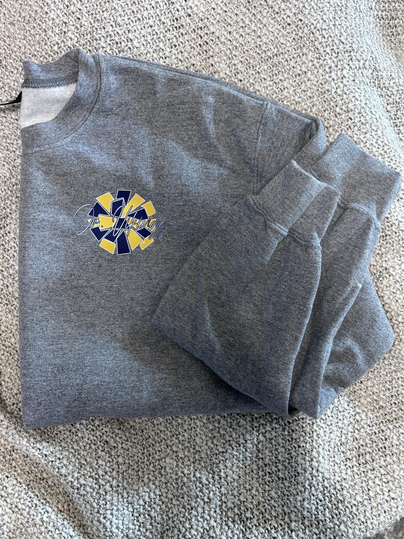 YOUTH Howell Jr. Vikings Cheer double sided Crewneck Sweatshirt
