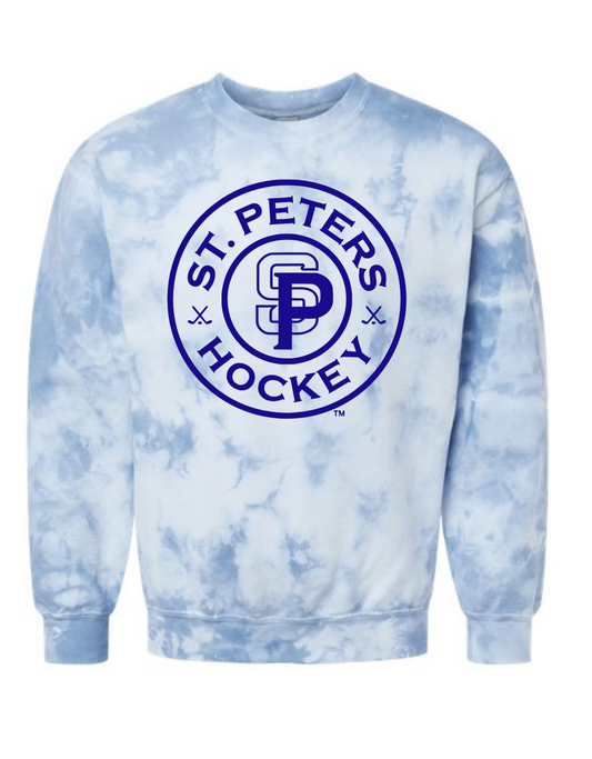 St Peters all one color logo Tie Dye Crewneck